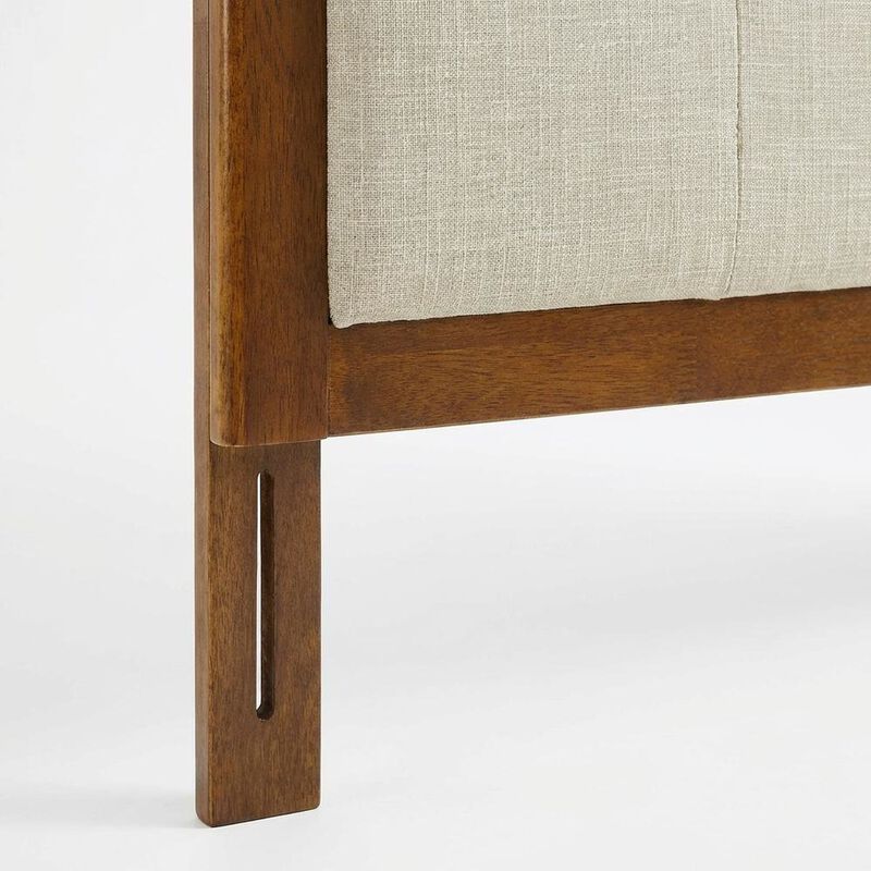 Tufted Fabric King Headboard with Wooden Frame and Elegant Design image number 5