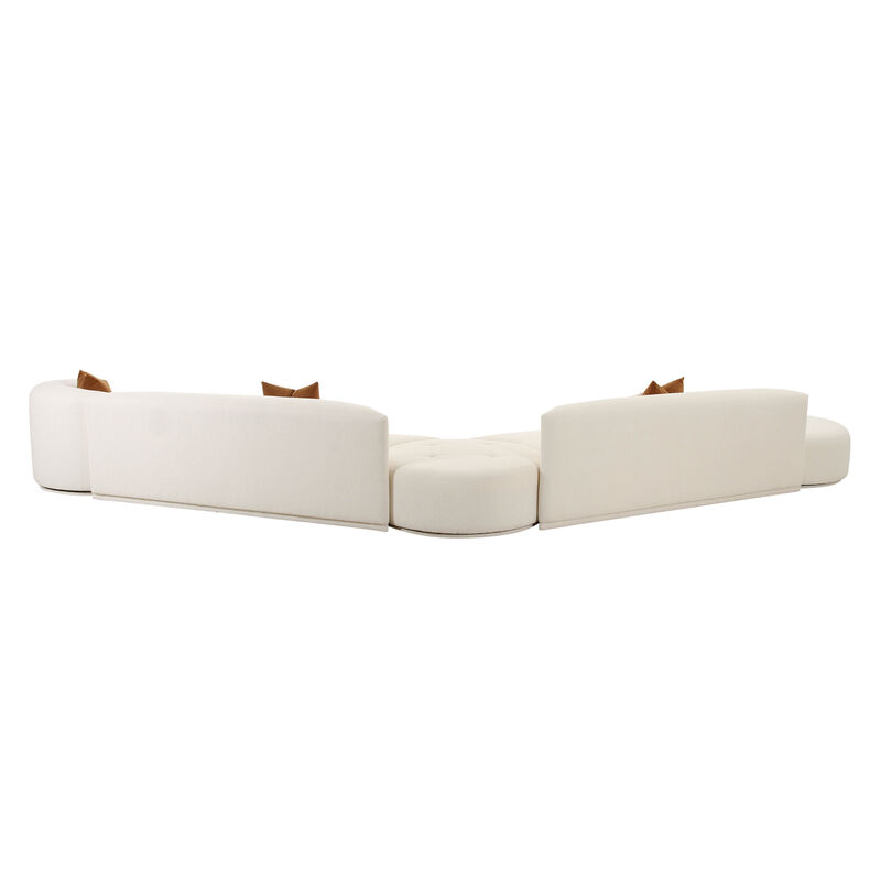 Fickle Cream Boucle 5-Piece Modular Chaise Sectional image number 3
