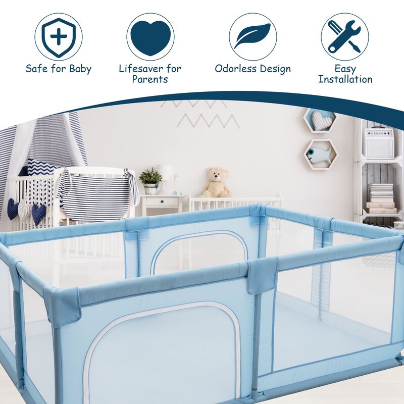 Baby Playpen Extra Large Kids Activity Center with Safety Features for Indoor Use