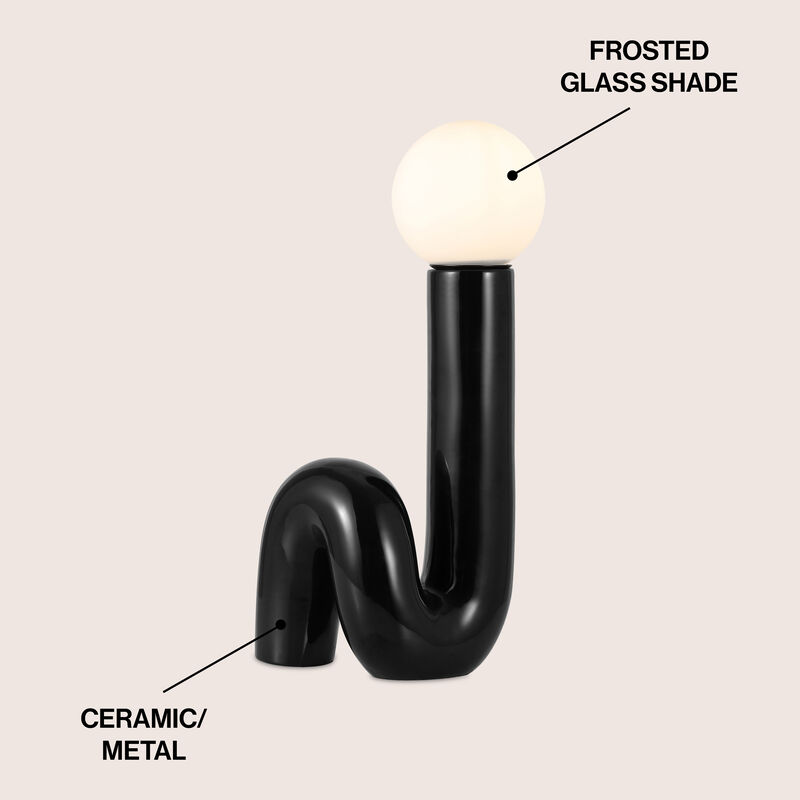 Katya 18" Scandinavian Minimalist Ceramic Spiral Tube LED Table Lamp