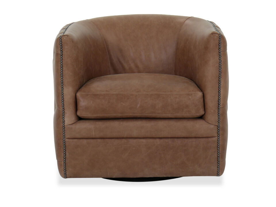 Palazzo Brown Leather Swivel Chair