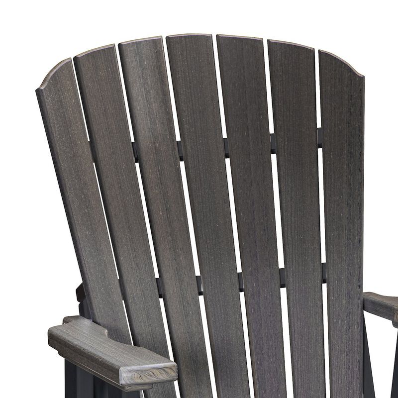 American Furniture Classics Fan Back Balcony Glider in Coastal Gray on a Black Base