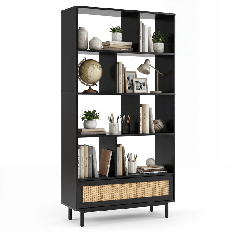 64 Inch Bookcase with 8 Open Cubes Storage Organizer Shelf image number 3