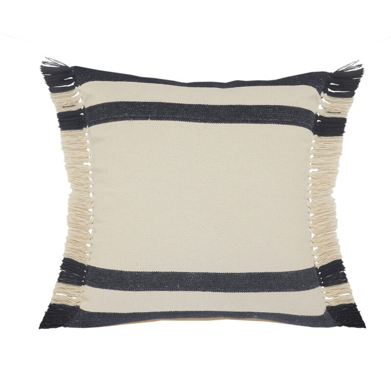 Cotton Striped Pillow Cover &ndash; Soft 100% Cotton Zippered Throw