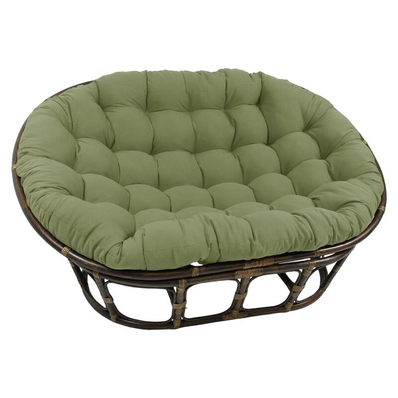 International Caravan Rattan Double Papasan  Chair with Twill Cushion