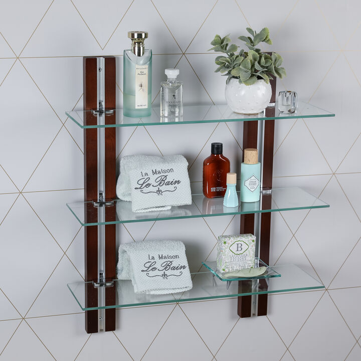 Old Bavaria Three Tier Adjustable Shelves on Wooden Bars
