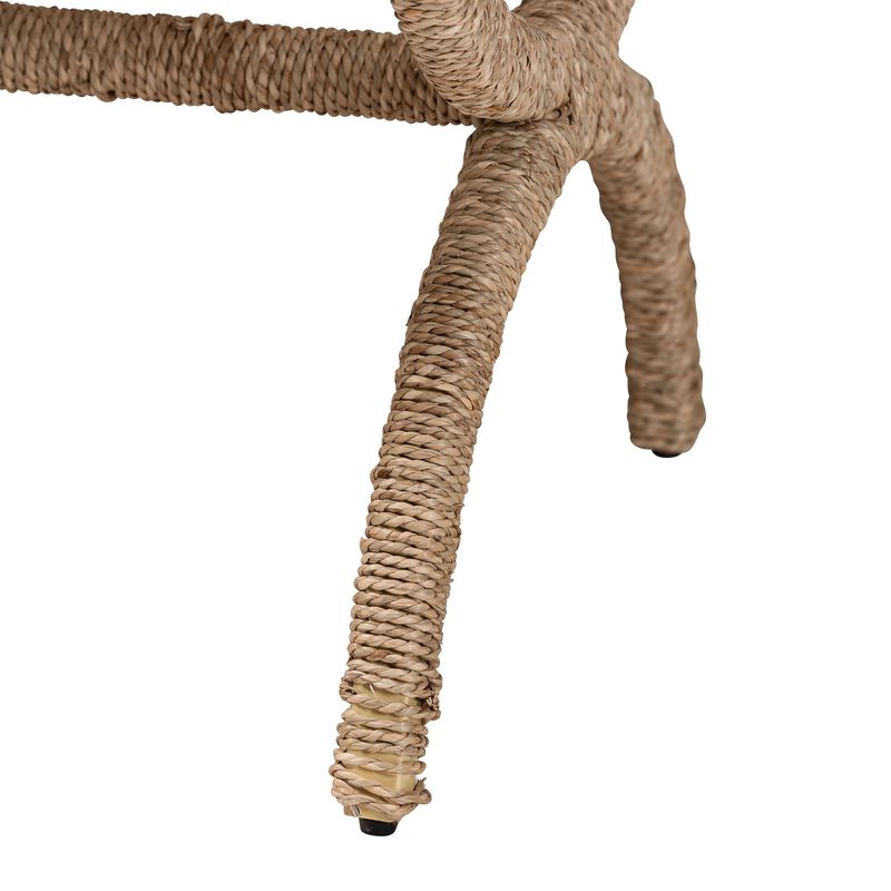 bali & pari Maliyah Japandi Natural Seagrass Ottoman