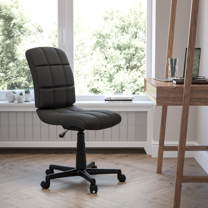 Clayton Mid-Back Quilted Vinyl Swivel Task Office Chair image number 1