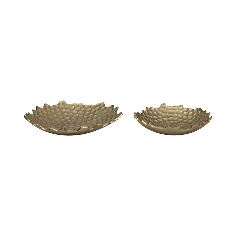 Metal Honeycomb Bowls, Gold image number 1