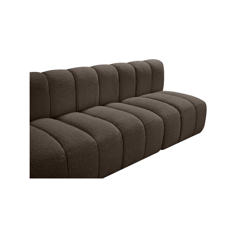 Meridian Furniture Arc Brown Boucle Fabric Modular Sofa