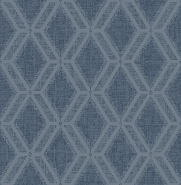 Mersenne Indigo Geometric Wallpaper (Set of 2)