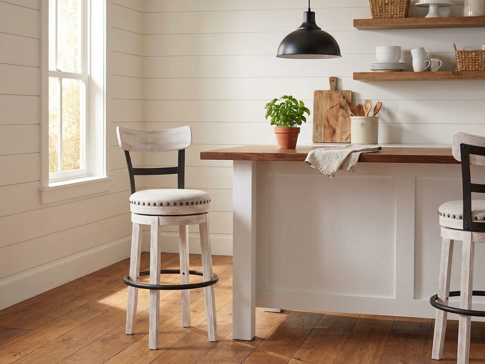 Valebeck Tall Upholstered Swivel Barstool