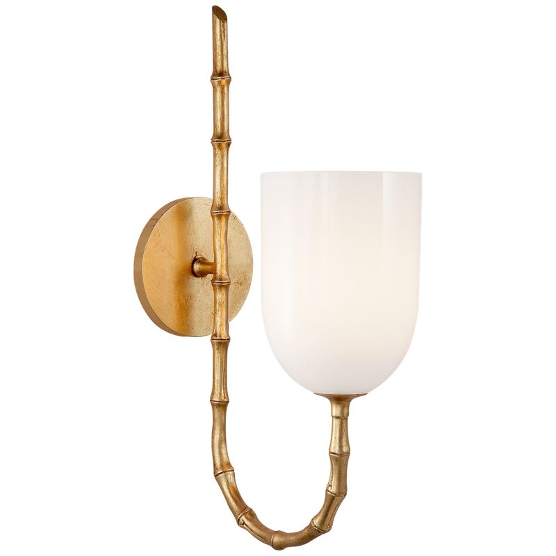 Edgemere Wall Light in Gild with White Glass