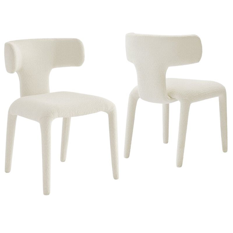 Stellan Curved Back Boucle Upholstered Dining Chair Set of 2 image number 0