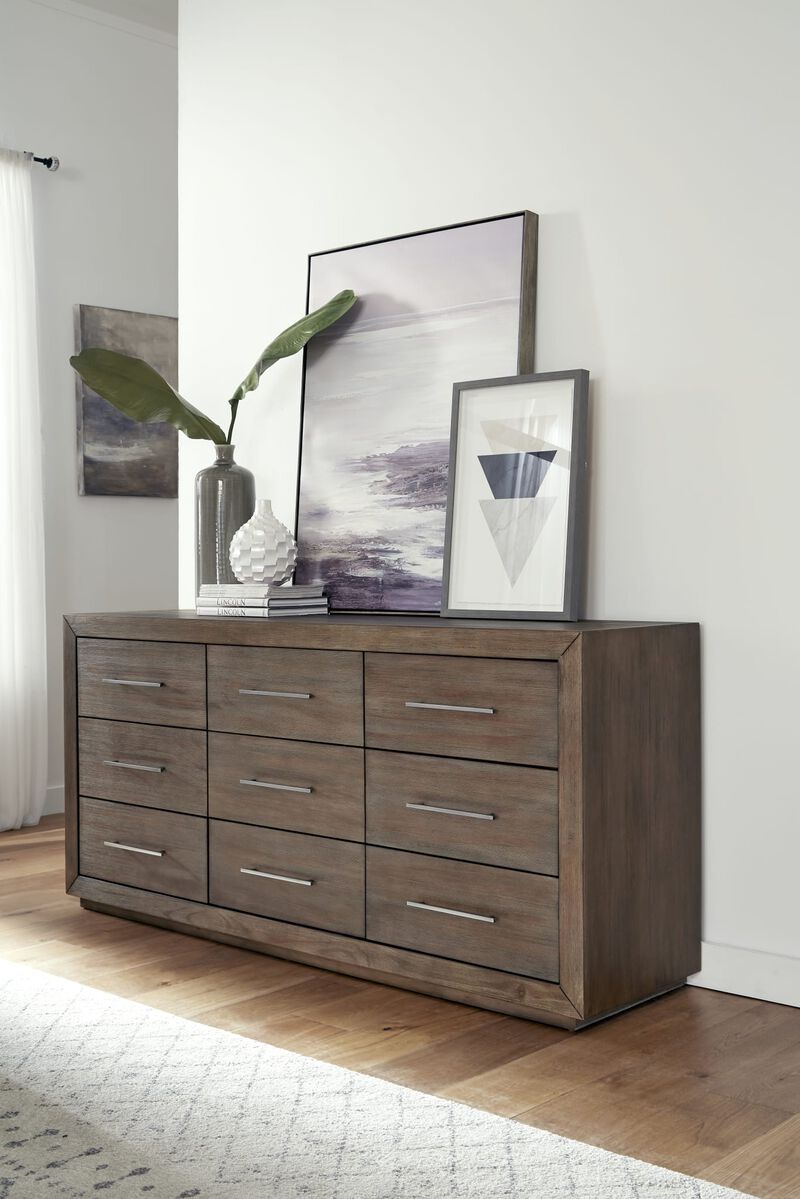 Melbourne Nine Drawer Dresser in Dark Pine