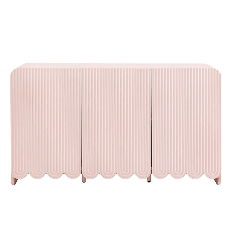 Dahlia 55" Fluted Sideboard Cabinet in Soft Pink image number 6