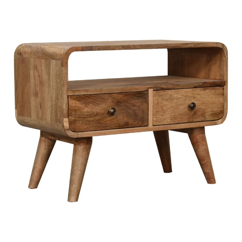 Mini Curved Oak-ish Media Unit image number 2
