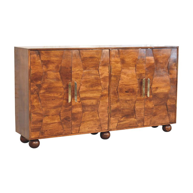 Artisan Furniture Solid Wood Wavecrest Chestnut Cabinet