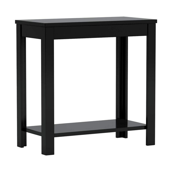 Minimalistic  designed Wooden Chairside Table, Black-Benzara