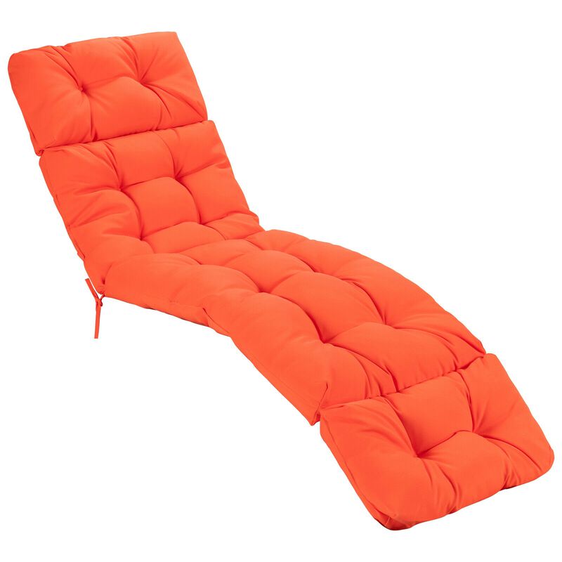 Outdoor Lounge Chaise Cushion with String Ties for Garden or Poolside Seating