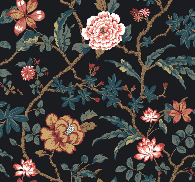 Courtyard Botanical Scarlet Wallpaper (Set of 2) image number 0