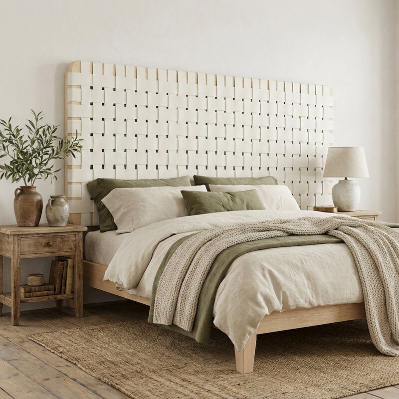 Vegan Leather Queen Headboard with DurableTexture for Bedroom image number 2