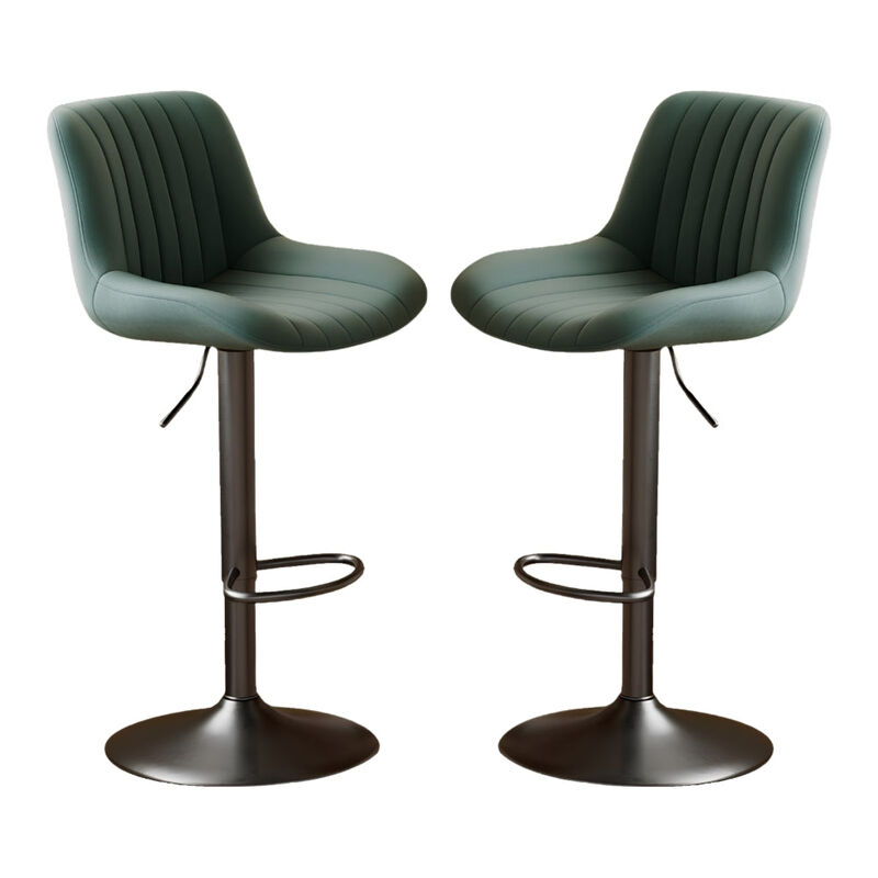 Swivel Bar Stools Set of 2, Upholstered Counter Height Bar Stools with Back and Footrest, 360 Degree Swivel Kitchen Island Chairs, Modern Barstools for Kitchen Counter, Home Bar, Dining image number 0