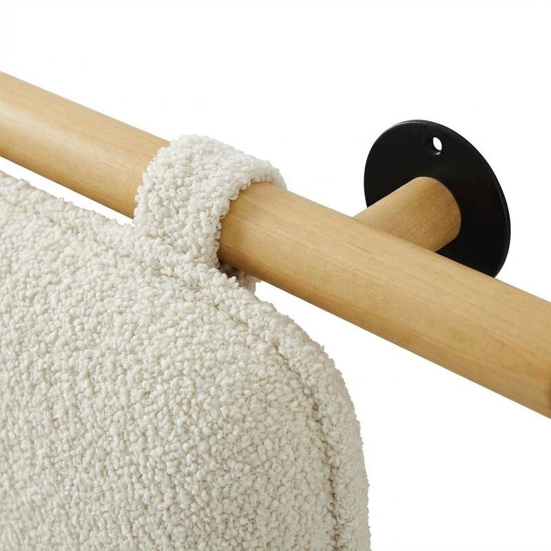 Chenille Upholstered King Size Wall-Mounted Headboard with Soft Padding image number 5