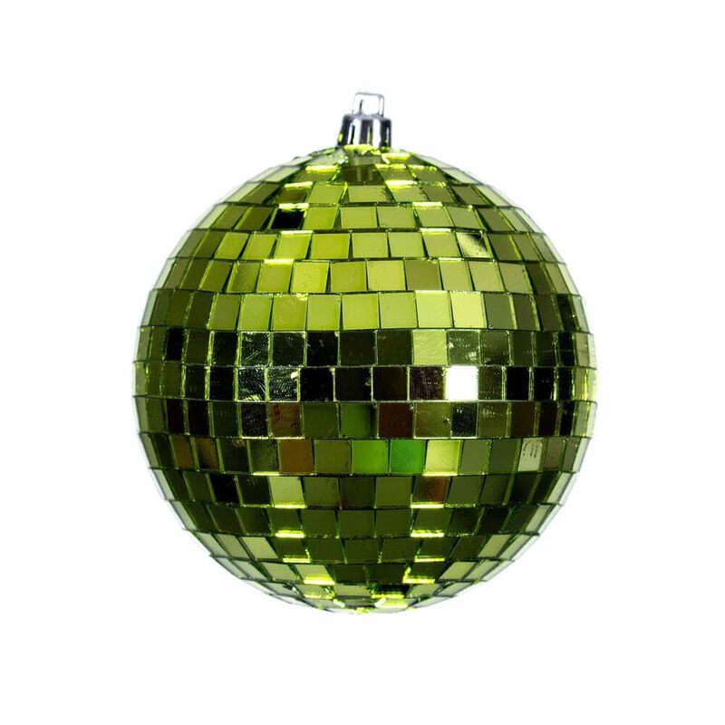 Vickerman 8" Lime Mirror Ball Ornament image number 0