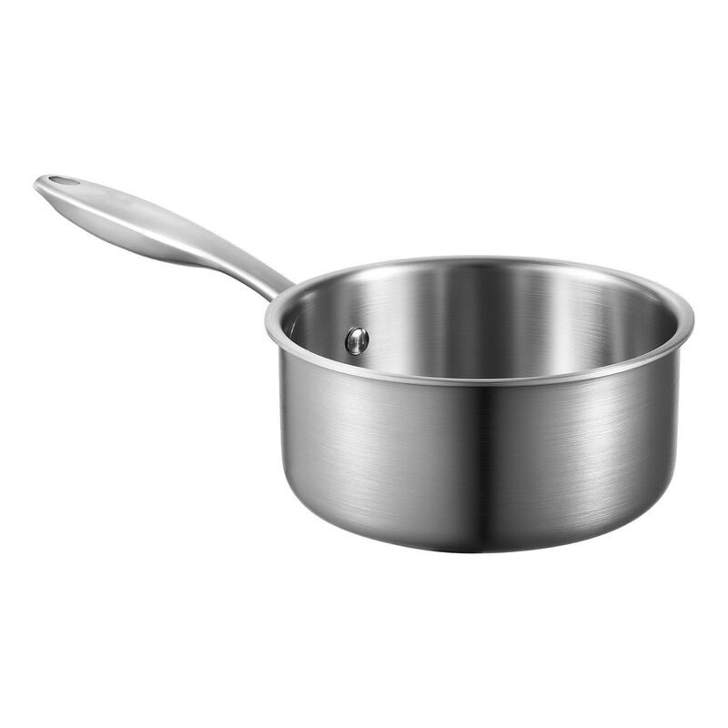 Stainless Steel 1.5 Qt Saucepan with Lid, Nonstick Pot for Induction and Oven-Silver image number 7