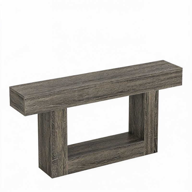 Tribesigns Farmhouse 2-Tier Wood Console Table image number 0