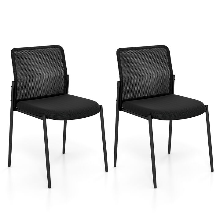 2-Piece Waiting Room Guest Chairs with Ergonomic Mesh Backrest