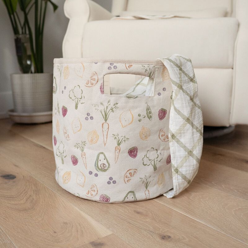 Clementine Fruits & Veggies Canvas Storage Bin image number 8