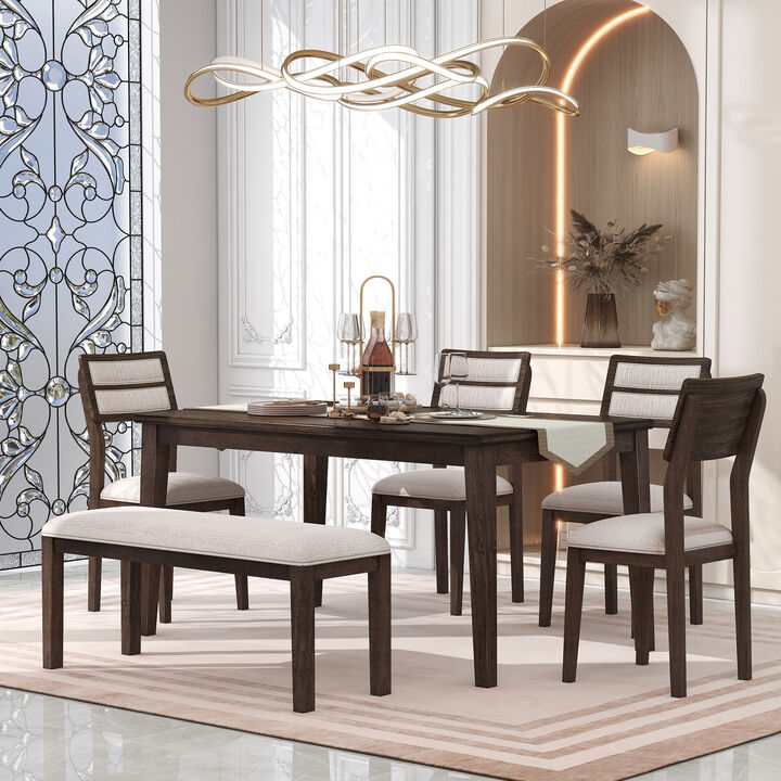 Merax Classic and Traditional Style 6 - Piece Dining Set