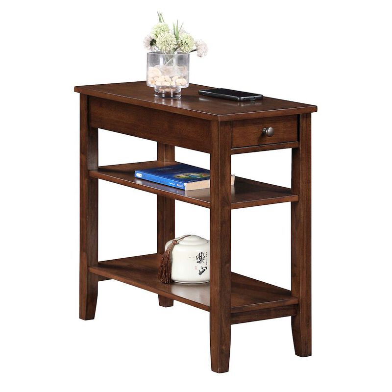 Convience Concept, Inc. American Heritage 1 Drawer Chairside End Table with Shelves