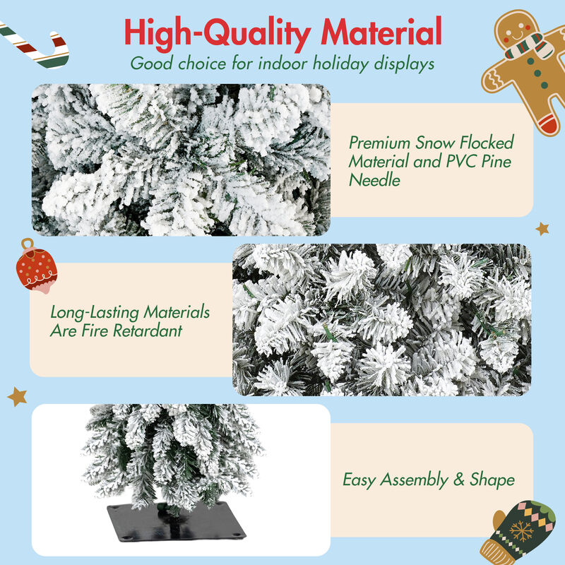 Menmir 4 Pack Pre-Flocked Christmas Trees image number 6
