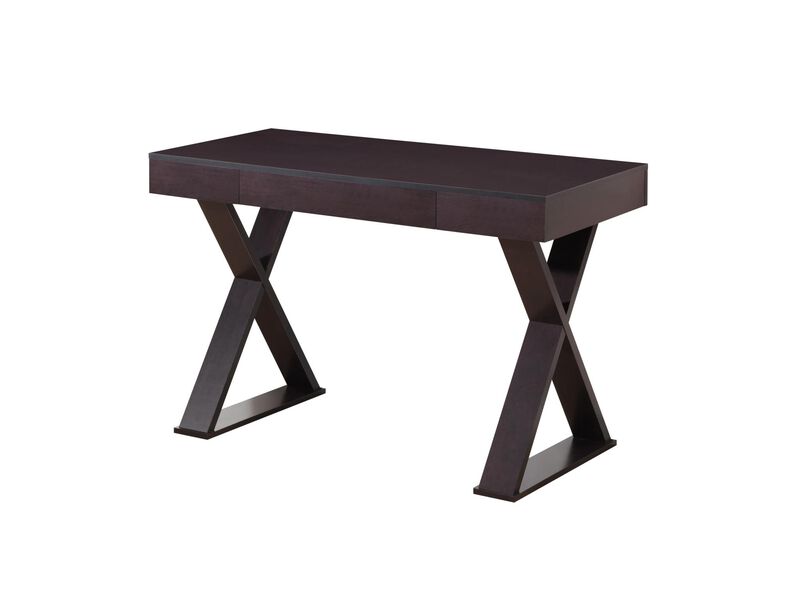 HomeRoots 47" Espresso Wood Writing Desk image number 2
