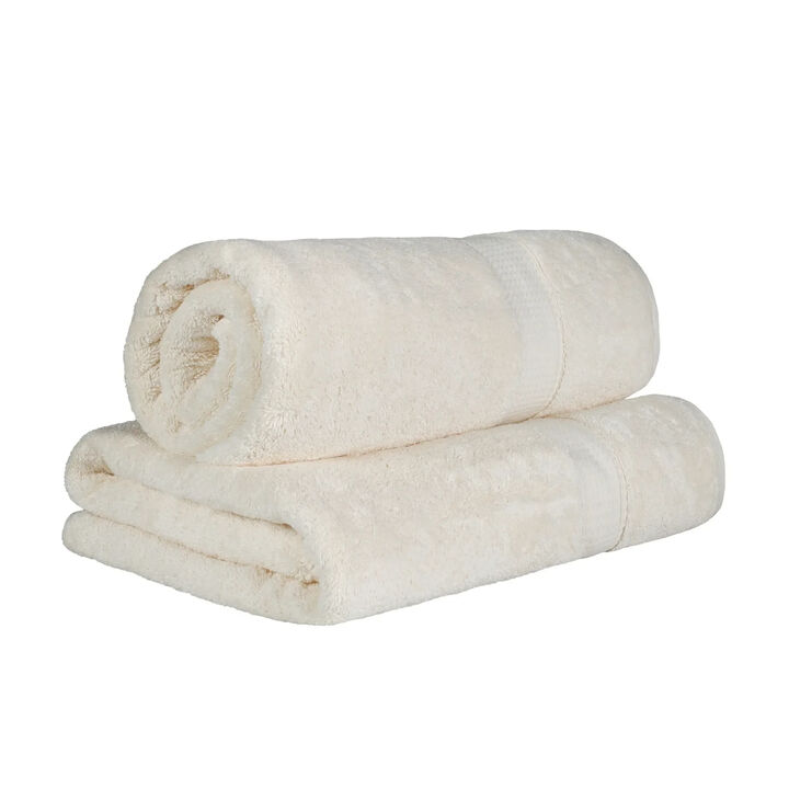 Egyptian Cotton Plush Bath Sheet Set of 2, Soft Absorbent Towels