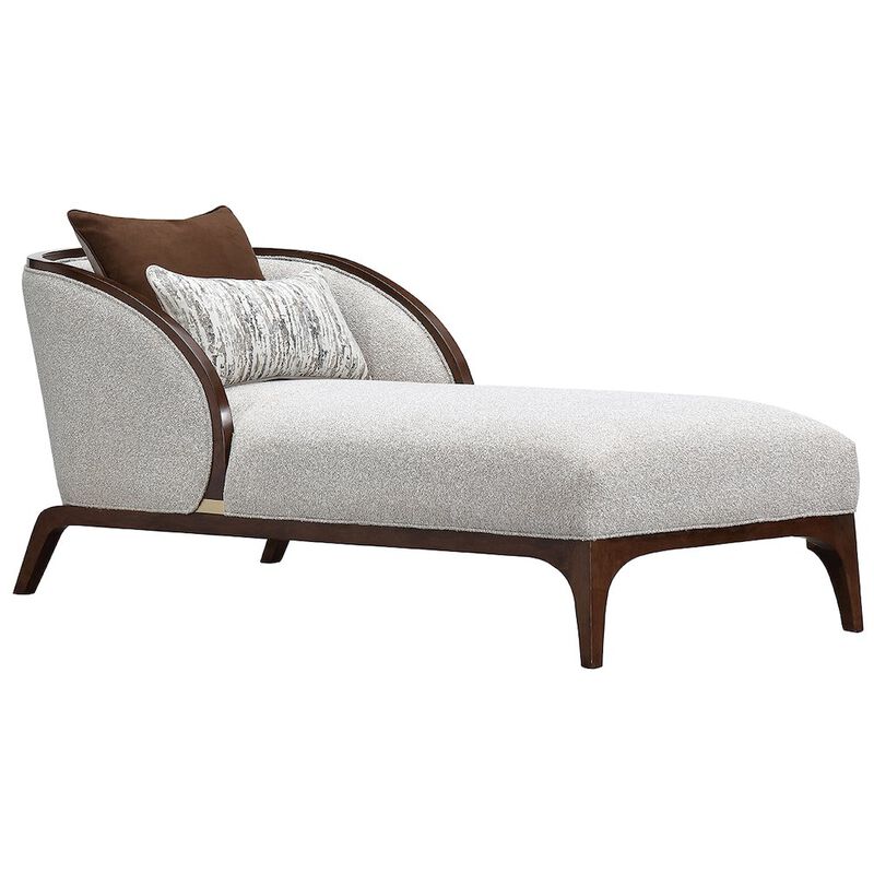 Michael Amini Houston Chaise - Pebble/Walnut image number 5