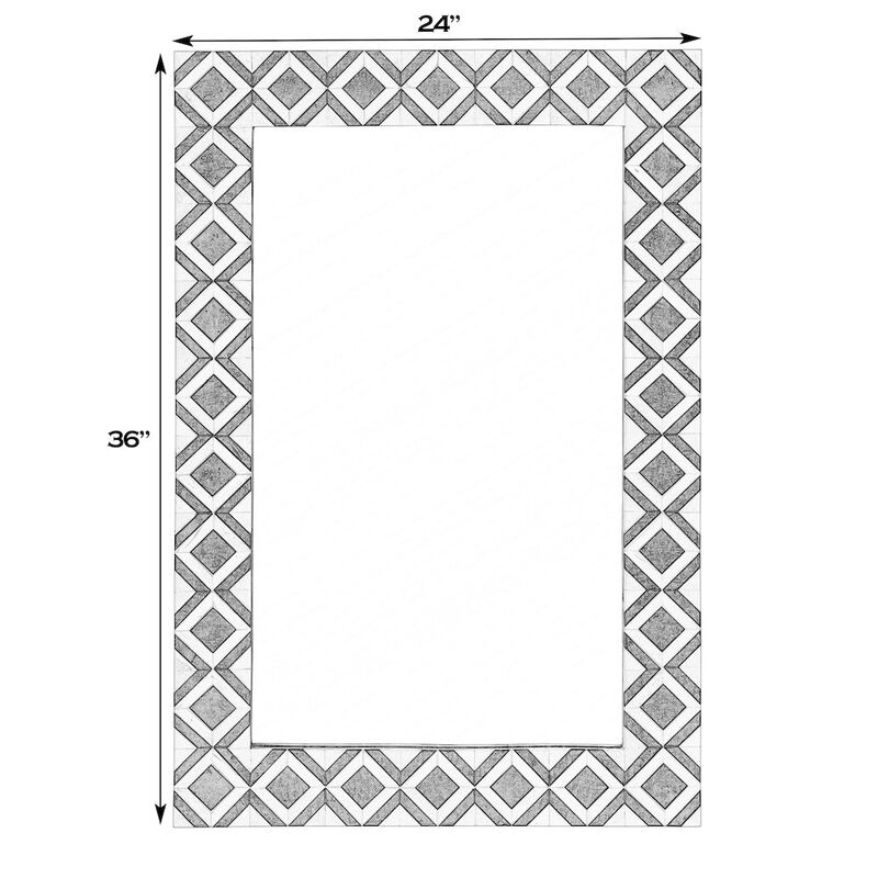 Butler Specialty Verona 24 in. W x 36" H Rectangular Bone-Inlay Wall Mirror image number 1