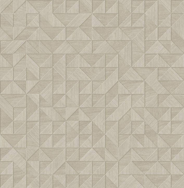 Gallerie Cream Geometric Wood Wallpaper