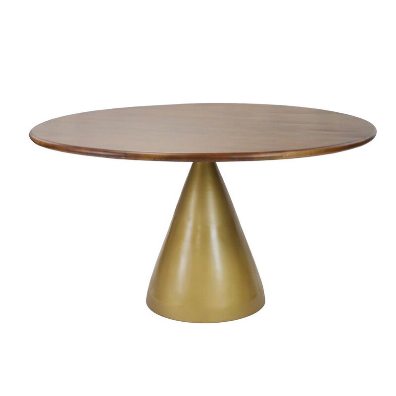 Carolina Living Gio 54 Pedestal Dining Table - Elm/Gold