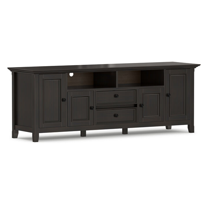 Amherst 72 inch Wide Solid Wood Transitional TV Stand in Hickory Brown