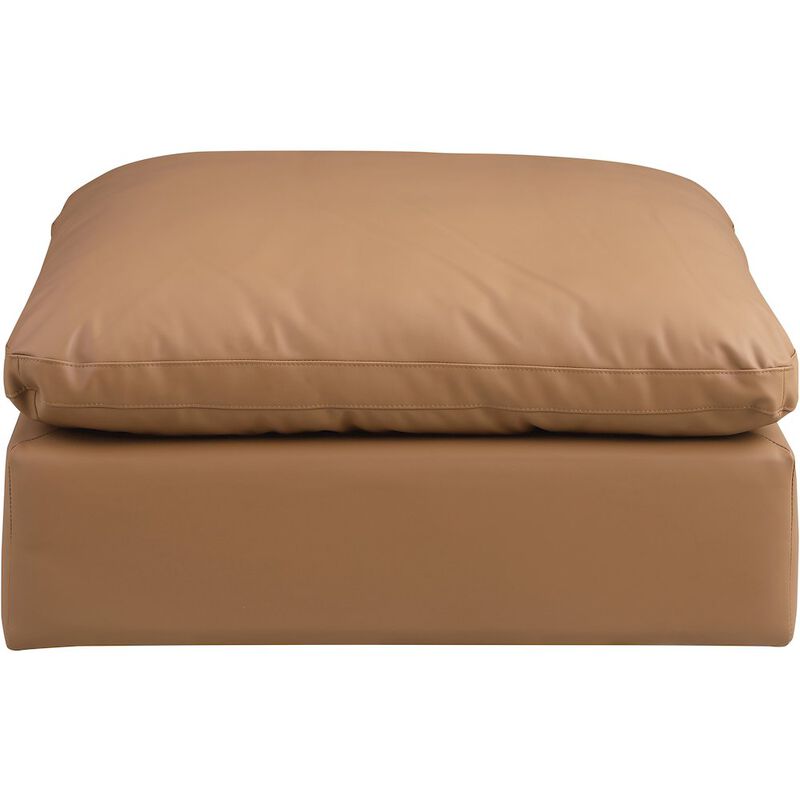 Meridian Furniture Comfy Cognac Vegan Leather Modular Ottoman