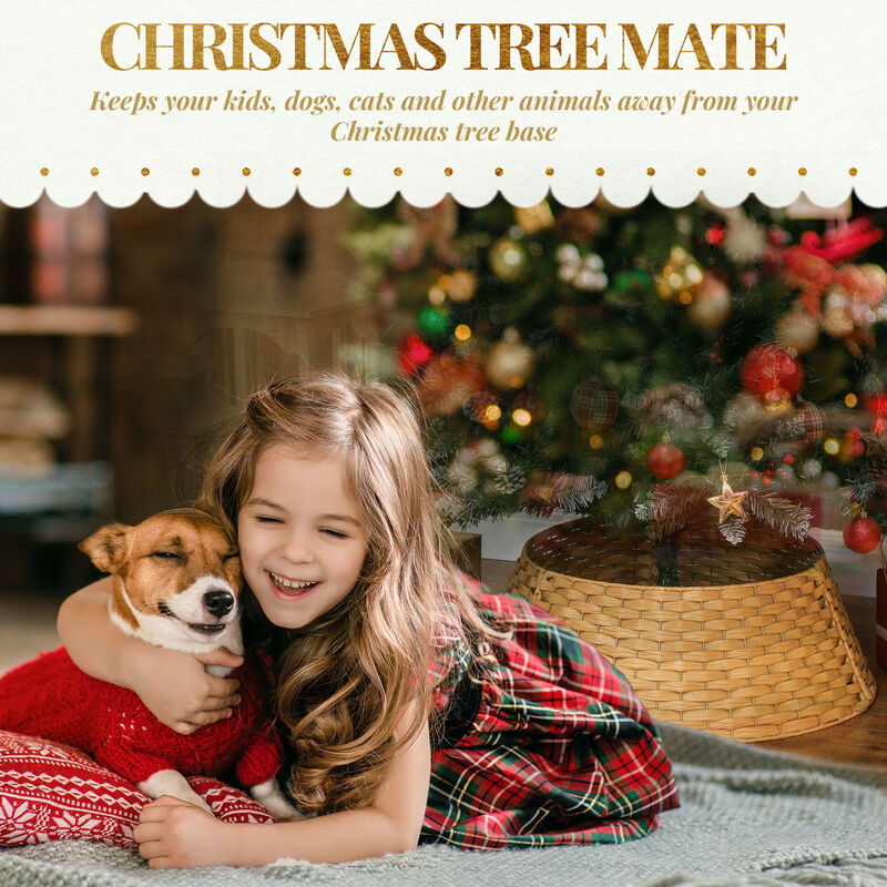 BreeBe 27 Inch Christmas Tree Collar Skirt Plastic Woven Base Cover image number 3