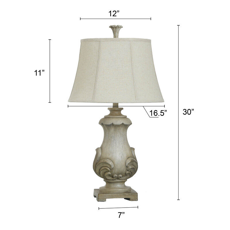 Weathered Scroll Table Lamp