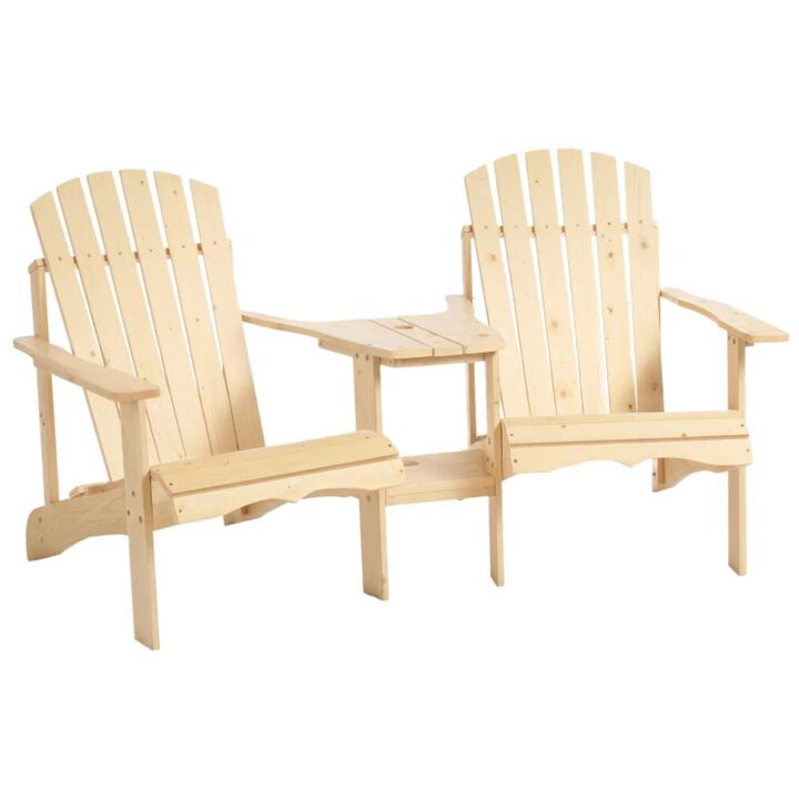 Hivvago Reclining Outdoor Adirondack Chair with Side Table