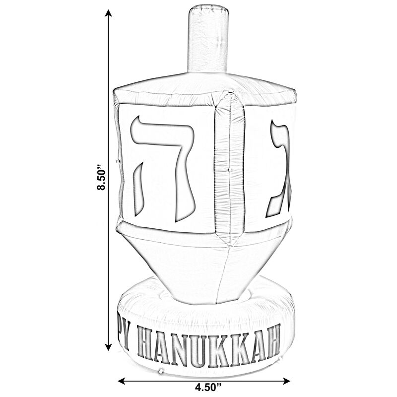 Giant Hanukkah Inflatable Dreidel - Yard Decor with Built-in Bulbs, Tie-Down Points, and Powerful Built in Fan