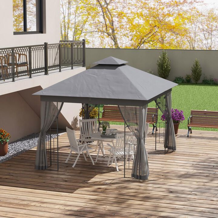 Hivvago 10' x 11.5' Outdoor Gazebo with Decorative Frame
