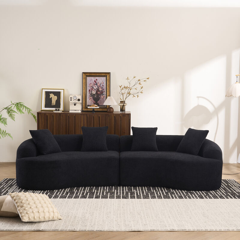 Merax Curved Boneless Sofa Couches Sleeper for Living Room